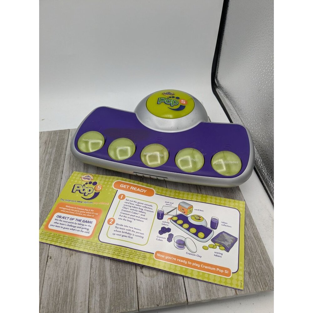 Cranium Pop 5 Board Game Replacement Parts Console Instructions